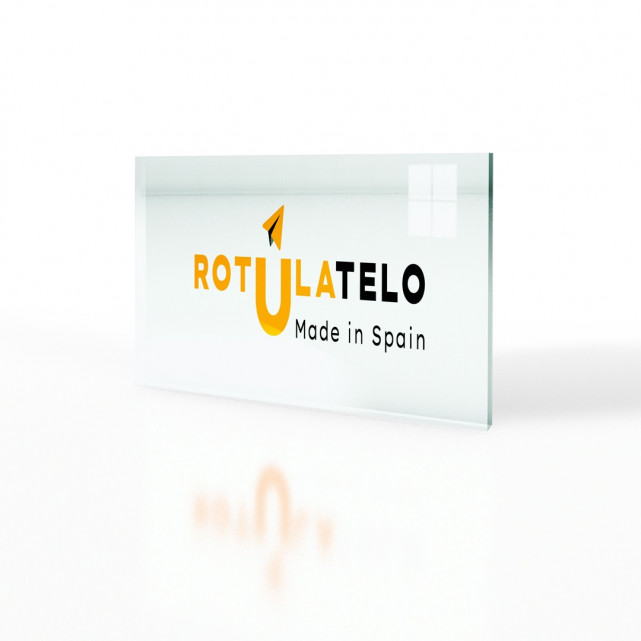 Placa metacrilato rotulada