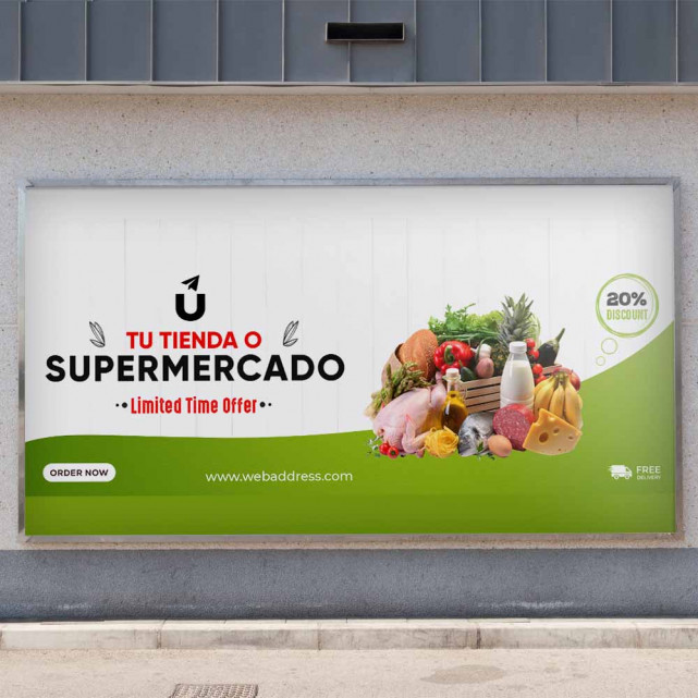 Lona Impresa microperforada "Supermercado"