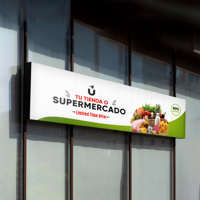 Rótulo sin luz "Supermercado"